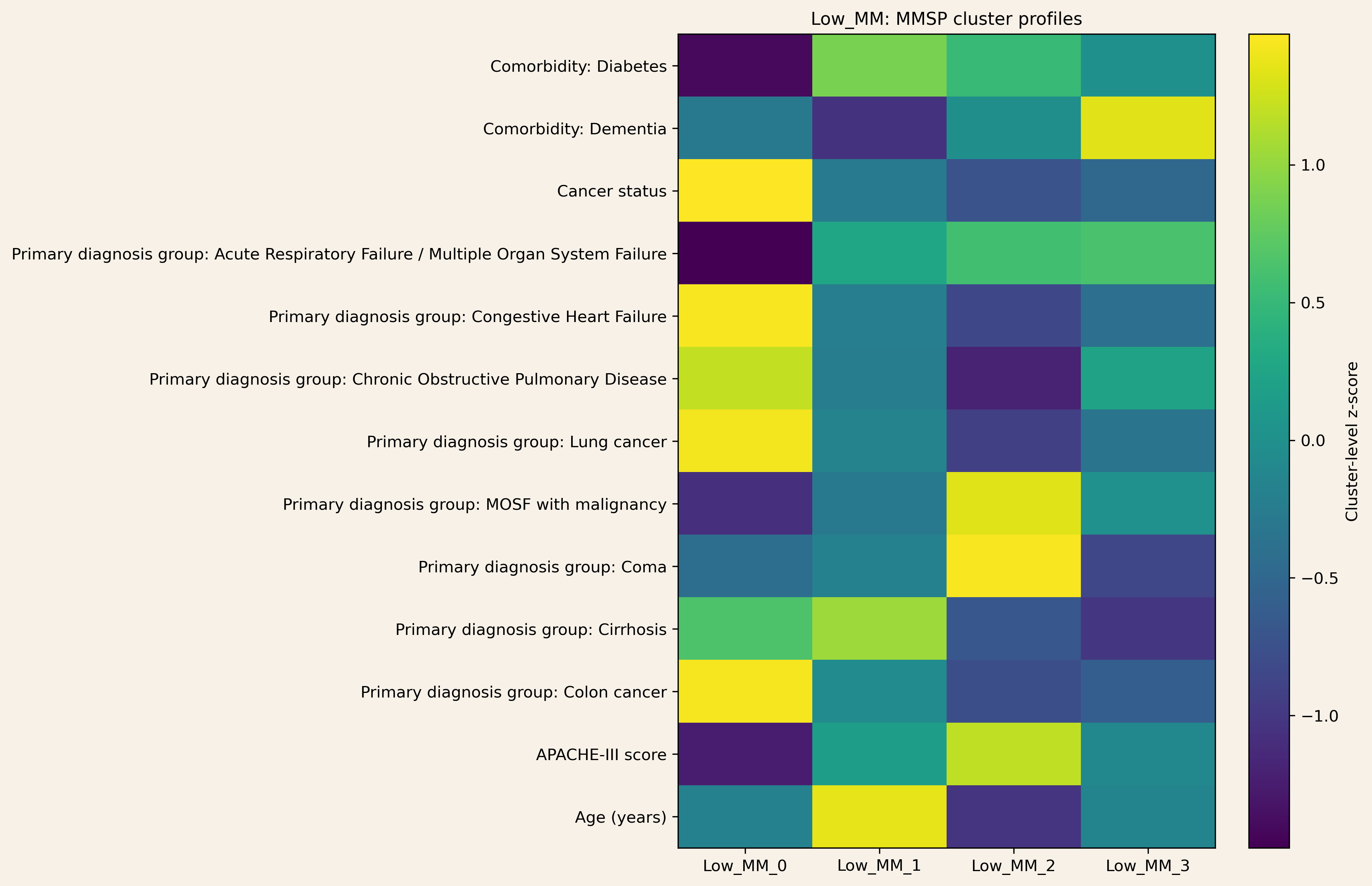 MMSP cluster profiles in the low multimorbidity stratum
